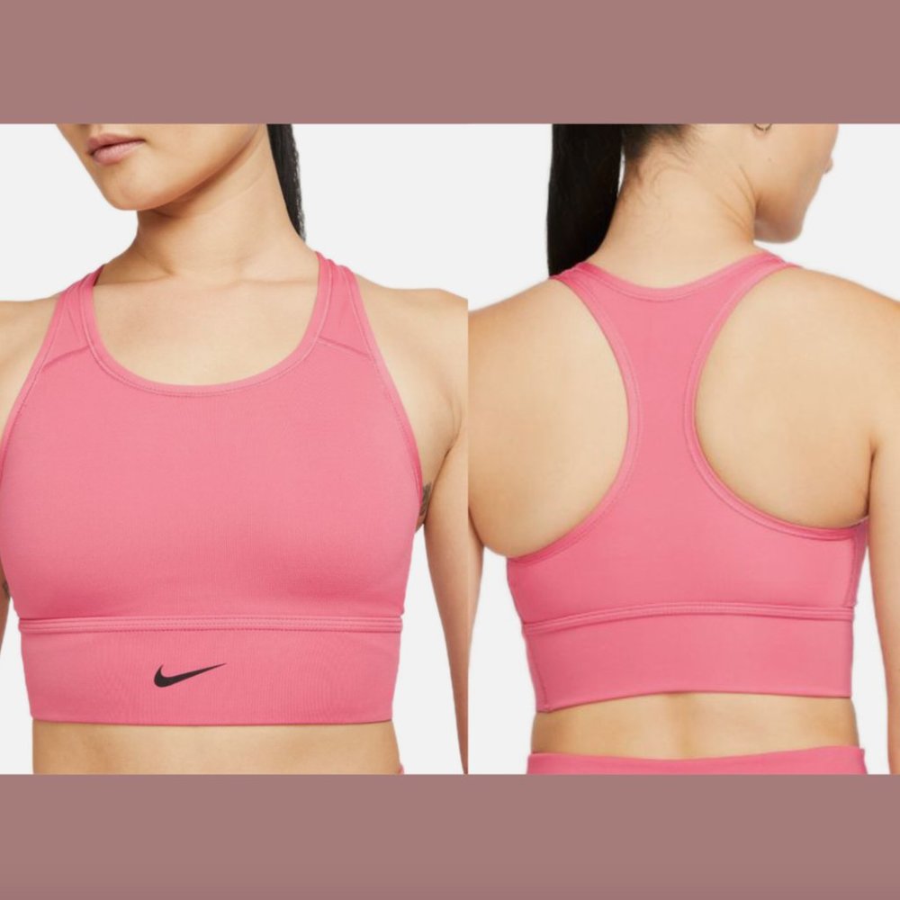 NWT Nike [ XS ]‎ Dri-Fit Swoosh Long Line Sports Bra in Archaed Pink #5851